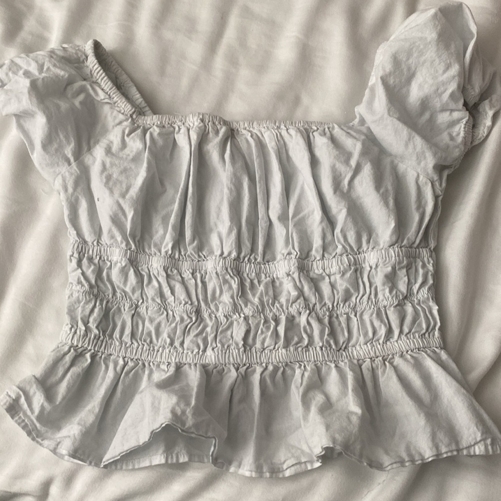 White Ruffled Top - Picture 4 of 4
